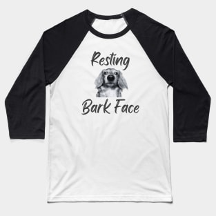 Resting Bark Face Dachshund Baseball T-Shirt